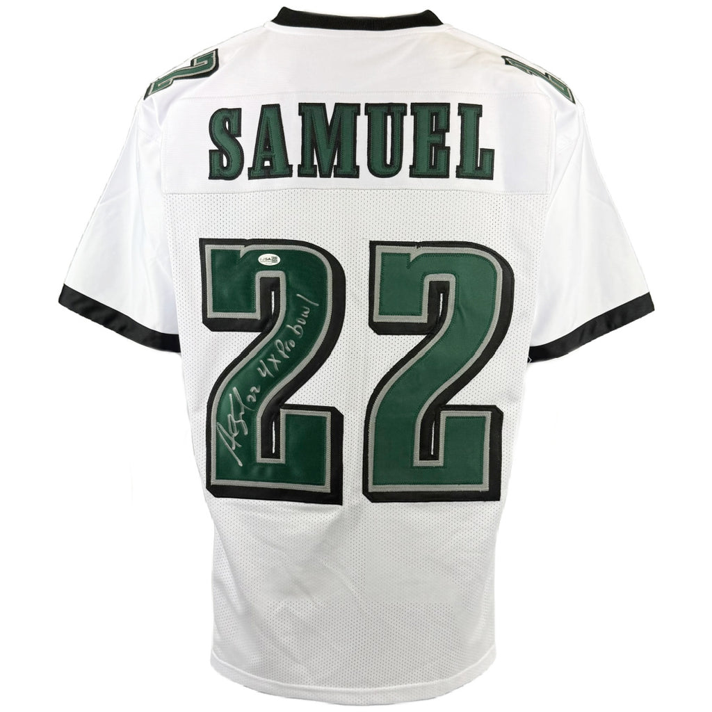 ASANTE SAMUEL SR. AUTOGRAPHED INSCRIBED CUSTOM WHITE PRO STYLE JERSEY JSA