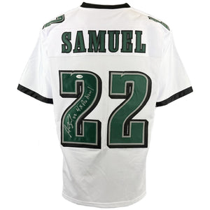 ASANTE SAMUEL SR. AUTOGRAPHED INSCRIBED CUSTOM WHITE PRO STYLE JERSEY JSA