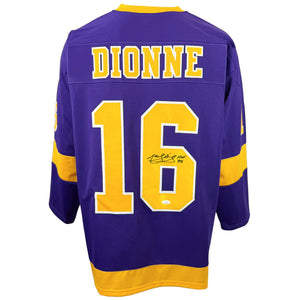 MARCEL DIONNE AUTOGRAPHED SIGNED INSCRIBED PURPLE PRO STYLE JERSEY JSA COA
