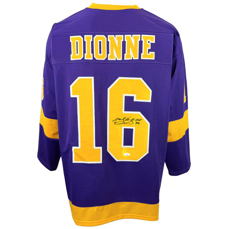 MARCEL DIONNE AUTOGRAPHED SIGNED INSCRIBED PURPLE PRO STYLE JERSEY JSA COA