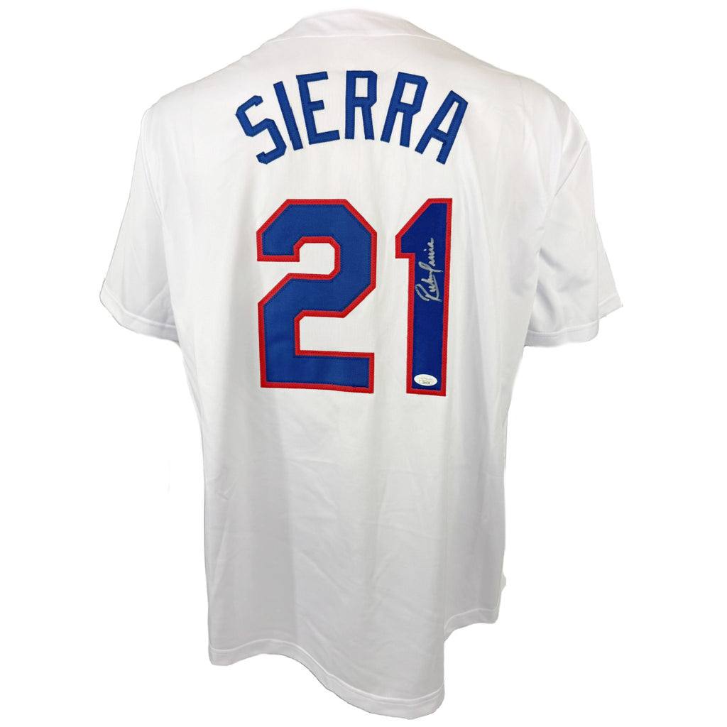 RUBEN SIERRA AUTOGRAPHED SIGNED CUSTOME GREY PRO STYLE JERSEY JSA COA