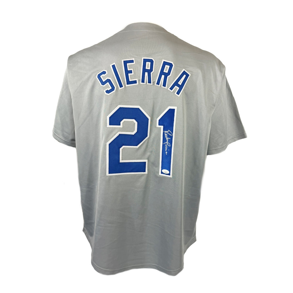 RUBEN SIERRA AUTOGRAPHED SIGNED CUSTOME GREY PRO STYLE JERSEY JSA COA