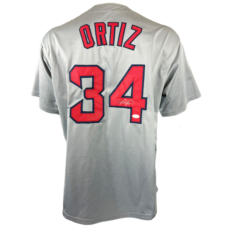 DAVID ORTIZ AUTOGRAPHED SIGNED CUSTOM GREY PRO STYLE JERSEY JSA