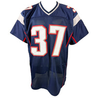 RODNEY HARRISON AUTOGRAPHED CUSTOM NAVY PRO STYLE JERSEY BAS