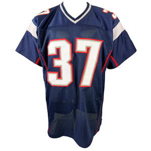 RODNEY HARRISON AUTOGRAPHED CUSTOM NAVY PRO STYLE JERSEY BAS