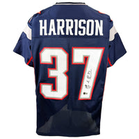 RODNEY HARRISON AUTOGRAPHED CUSTOM NAVY PRO STYLE JERSEY BAS