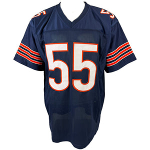 LANCE BRIGGS AUTOGRAPHED CUSTOM NAVY PRO STYLE JERSEY BAS