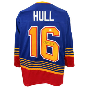 BRETT HULL AUTOGRAPHED SIGNED CUSTOM BLUE PRO STYLE JERSEY JSA COA