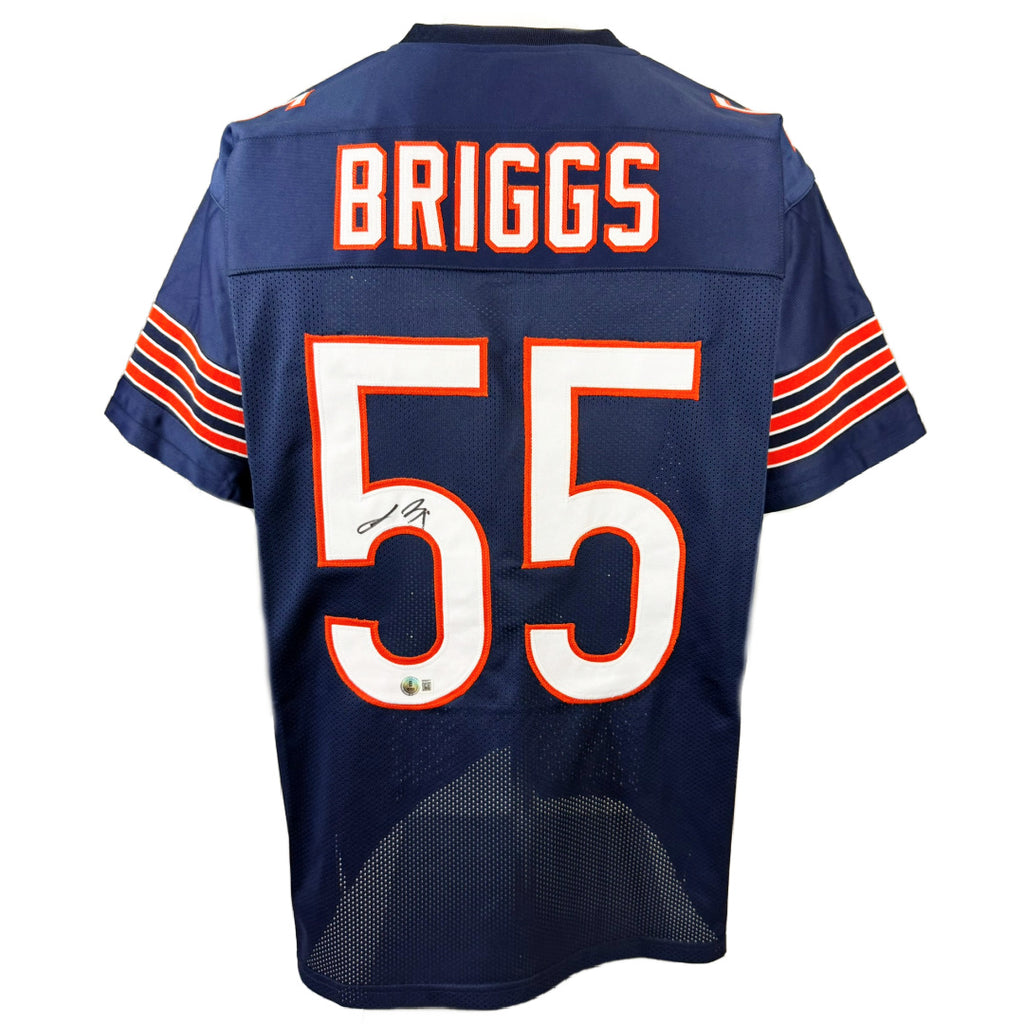 LANCE BRIGGS AUTOGRAPHED CUSTOM NAVY PRO STYLE JERSEY BAS