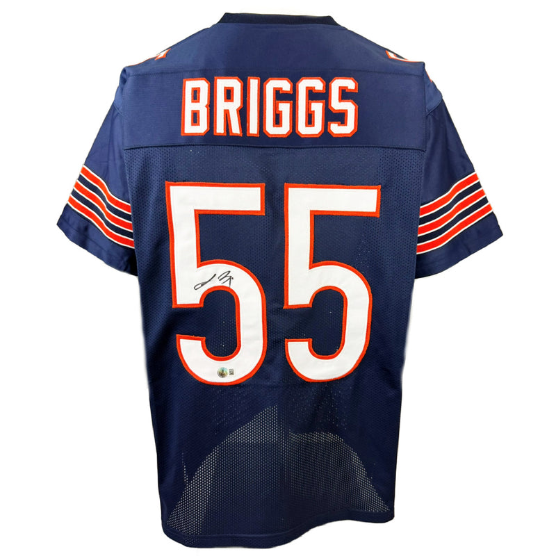 LANCE BRIGGS AUTOGRAPHED CUSTOM NAVY PRO STYLE JERSEY BAS