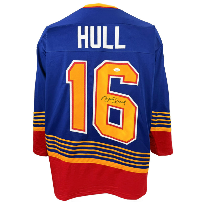 BRETT HULL AUTOGRAPHED SIGNED CUSTOM BLUE PRO STYLE JERSEY JSA COA