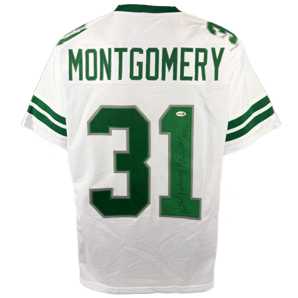 WILBERT MONTGOMERY AUTOGRAPHED INSCRIBED CUSTOM WHITE PRO STYLE JERSEY JSA