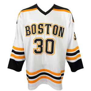 TIM THOMAS AUTOGRAPHED SIGNED INSCRIBED CUSTOM WHITE PRO STYLE JERSEY JSA COA