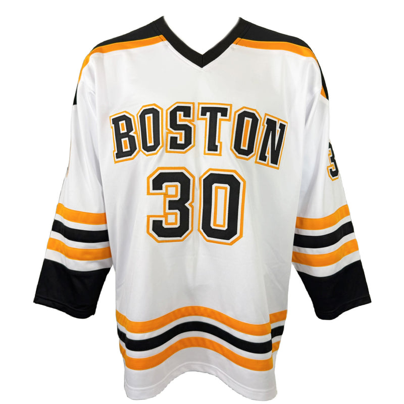 TIM THOMAS AUTOGRAPHED SIGNED INSCRIBED CUSTOM WHITE PRO STYLE JERSEY JSA COA