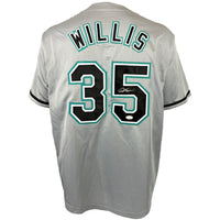 DONTRELLE WILLIS AUTOGRAPHED SIGNED CUSTOM GREY PRO STYLE JERSEY JSA COA