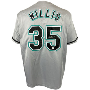DONTRELLE WILLIS AUTOGRAPHED SIGNED CUSTOM GREY PRO STYLE JERSEY JSA COA