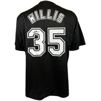 DONTRELLE WILLIS AUTOGRAPHED SIGNED CUSTOM BLACK PRO STYLE JERSEY JSA COA