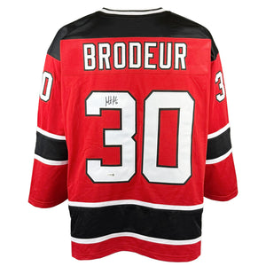 MARTIN BRODEUR AUTOGRAPHED SIGNED RED CUSTOM PRO STYLE JERSEY JSA