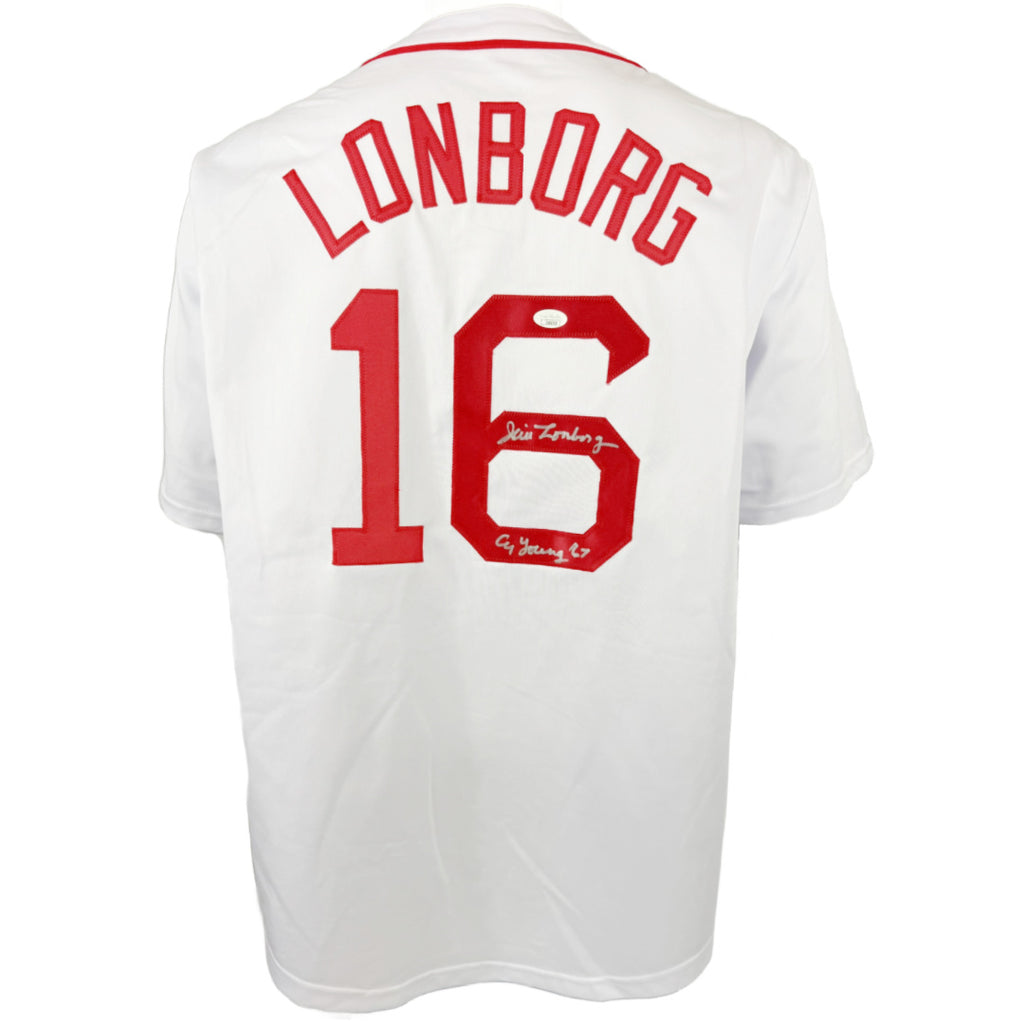 JIM LONGBORG AUTOGRAPHED SIGNED INSCRIBED CUSTOM WHITE PRO STYLE JERSEY JSA COA