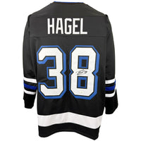 BRANDON HAGEL AUTOGRAPHED SIGNED CUSTOM BLACK PRO STYLE JERSEY JSA COA