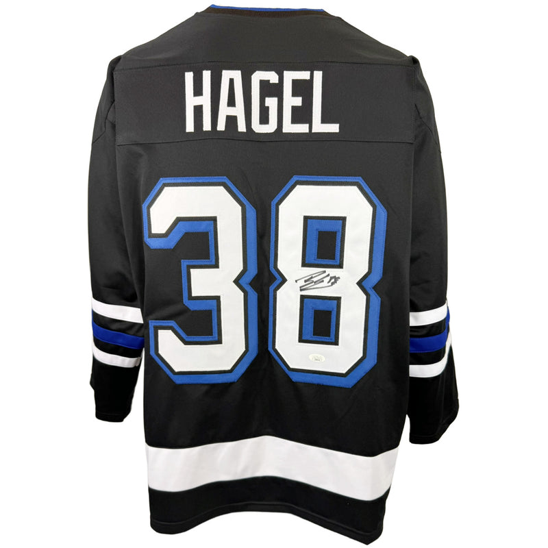 BRANDON HAGEL AUTOGRAPHED SIGNED CUSTOM BLACK PRO STYLE JERSEY JSA COA
