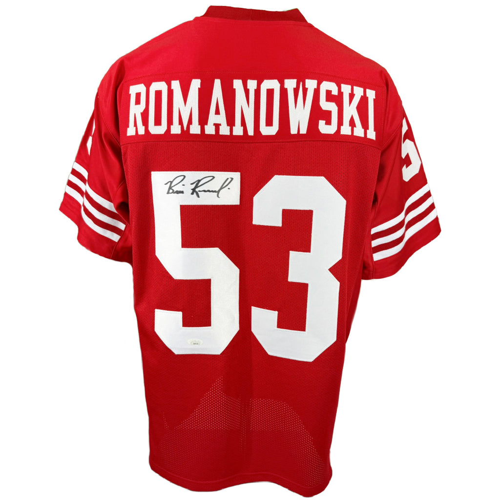 BILL ROMANOWSKI AUTOGRAPHED SIGNED CUSTOM RED PRO STYLE JERSEY JSA COA