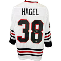 BRANDON HAGEL AUTOGRAPHED SIGNED CUSTOM WHITE PRO STYLE JERSEY JSA COA