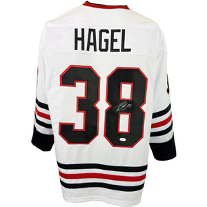 BRANDON HAGEL AUTOGRAPHED SIGNED CUSTOM WHITE PRO STYLE JERSEY JSA COA