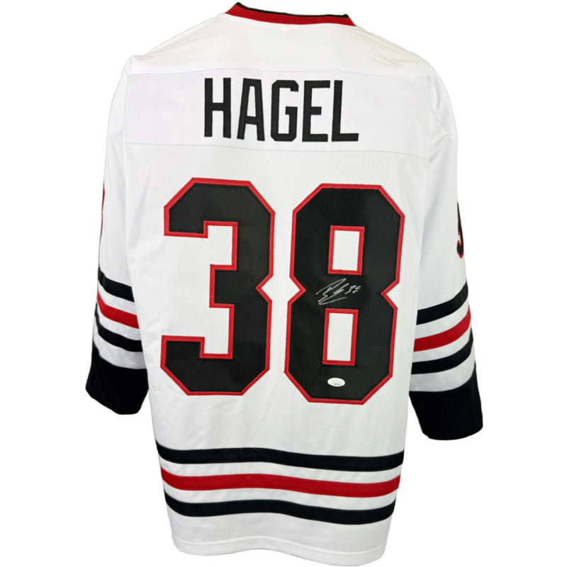 BRANDON HAGEL AUTOGRAPHED SIGNED CUSTOM WHITE PRO STYLE JERSEY JSA COA
