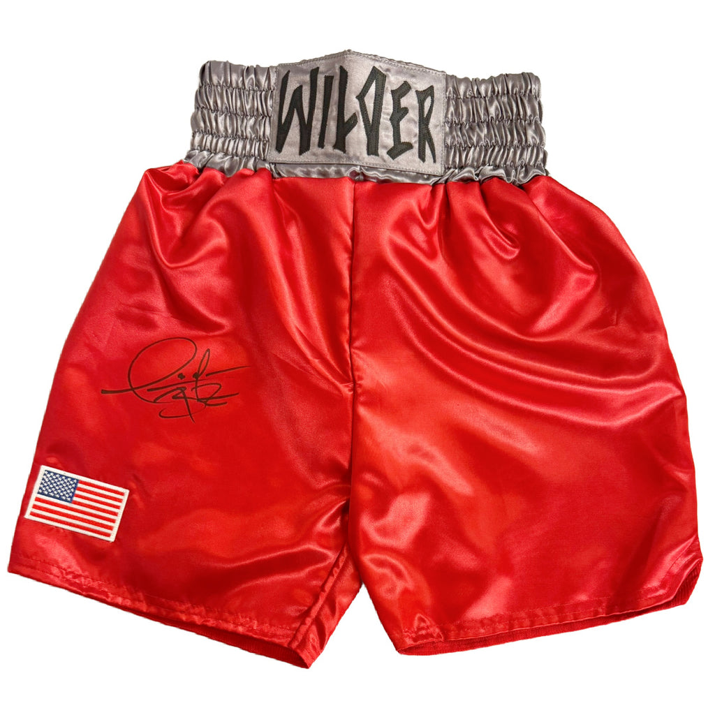 Deontay Wilder autographed signed boxing trunks WBC BAS