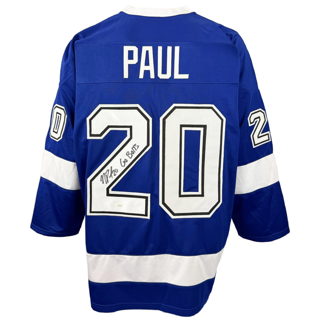 NICK PAUL AUTOGRAPHED SIGNED INSCRIBED CUSTOM BLUE PRO STYLE JERSEY JSA COA