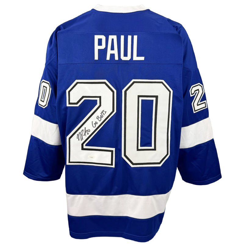 NICK PAUL AUTOGRAPHED SIGNED INSCRIBED CUSTOM BLUE PRO STYLE JERSEY JSA COA