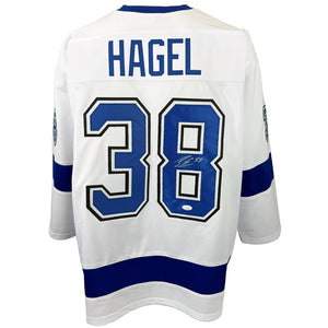 BRANDON HAGEL AUTOGRAPHED SIGNED CUSTOM WHITE PRO STYLE JERSEY JSA COA