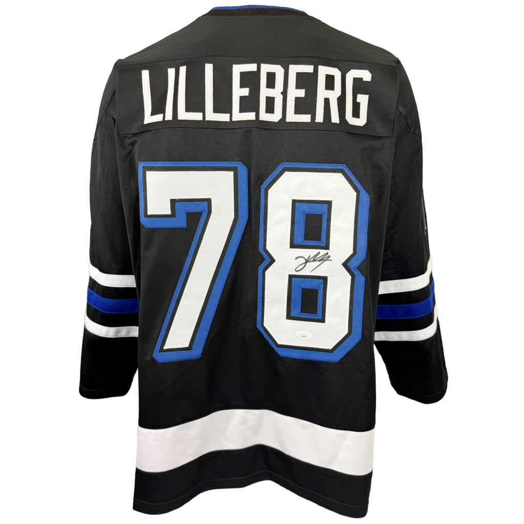 EMIL LILLEBERG AUTOGRAPHED SIGNED CUSTOM BLACK PRO STYLE JERSEY JSA COA