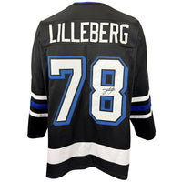 EMIL LILLEBERG AUTOGRAPHED SIGNED CUSTOM BLACK PRO STYLE JERSEY JSA COA