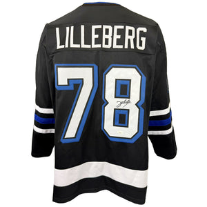 EMIL LILLEBERG AUTOGRAPHED SIGNED CUSTOM BLACK PRO STYLE JERSEY JSA COA