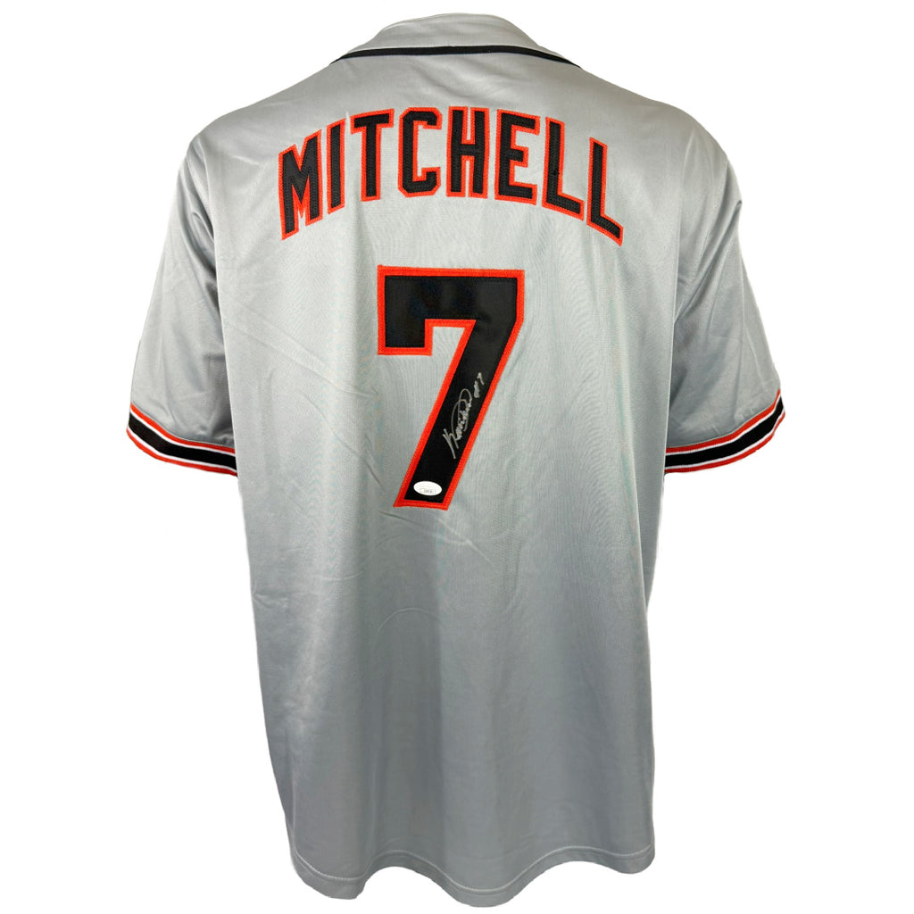 KEVIN MITCHELLE AUTOGRAPHED SIGNED CUSTOM GREY PRO STYLE JERSEY