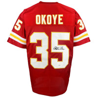 Christian Okoye autographed signed jersey NFL Kansas City Chiefs JSA COA