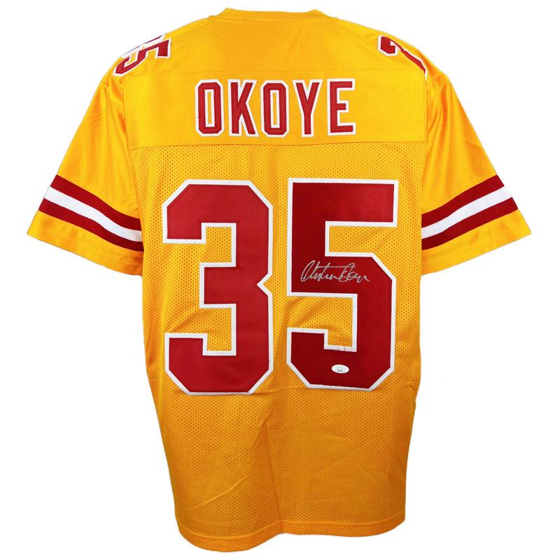 Christian Okoye autographed signed jersey NFL Kansas City Chiefs JSA COA