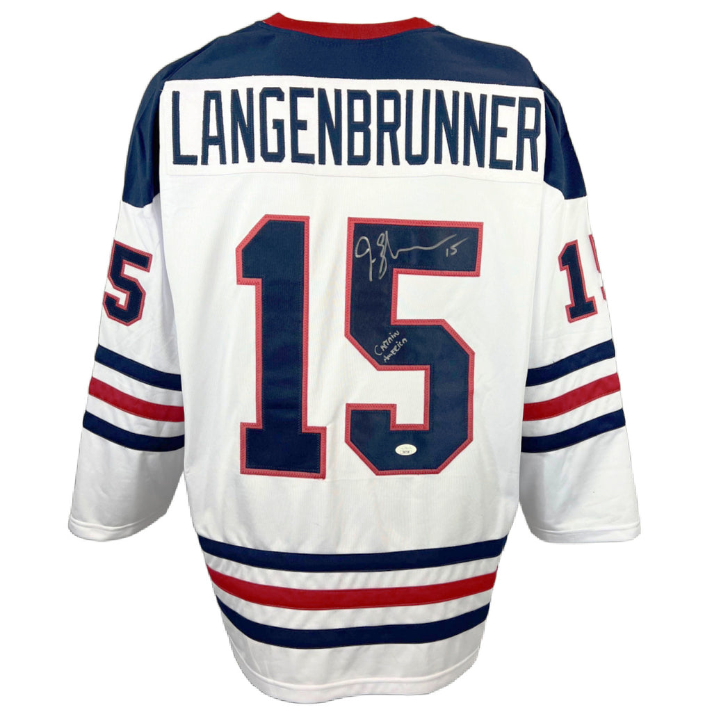 Jamie Langenbrunner inscribed signed professional jersey JSA COA