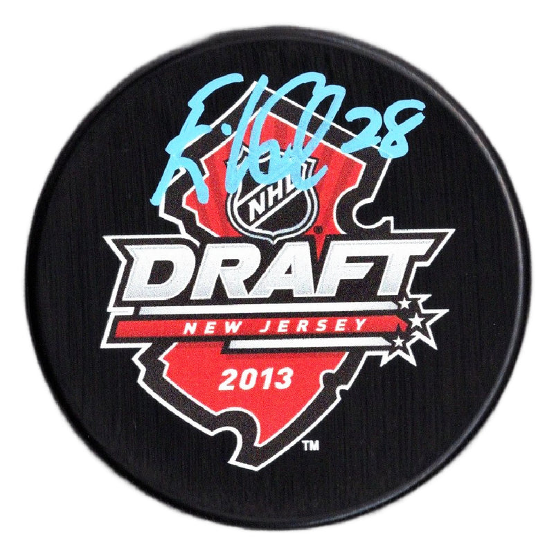 Elias Lindholm autographed signed draft puck NHL Boston Bruins JSA