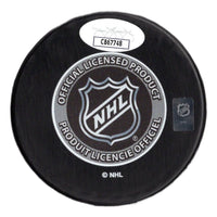 Elias Lindholm autographed signed draft puck NHL Boston Bruins JSA