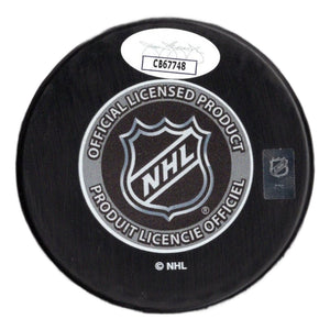 Elias Lindholm autographed signed draft puck NHL Boston Bruins JSA