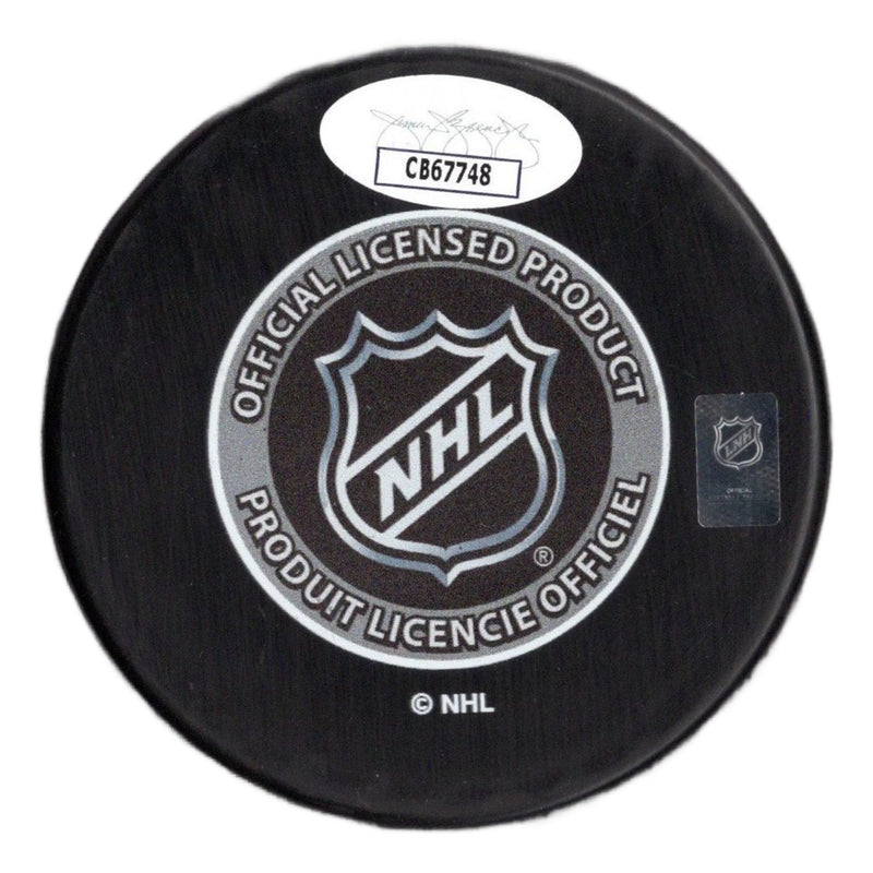 Elias Lindholm autographed signed draft puck NHL Boston Bruins JSA