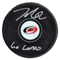 Jesperi Kotkaniemi inscribed signed puck NHL Carolina Hurricanes JSA COA
