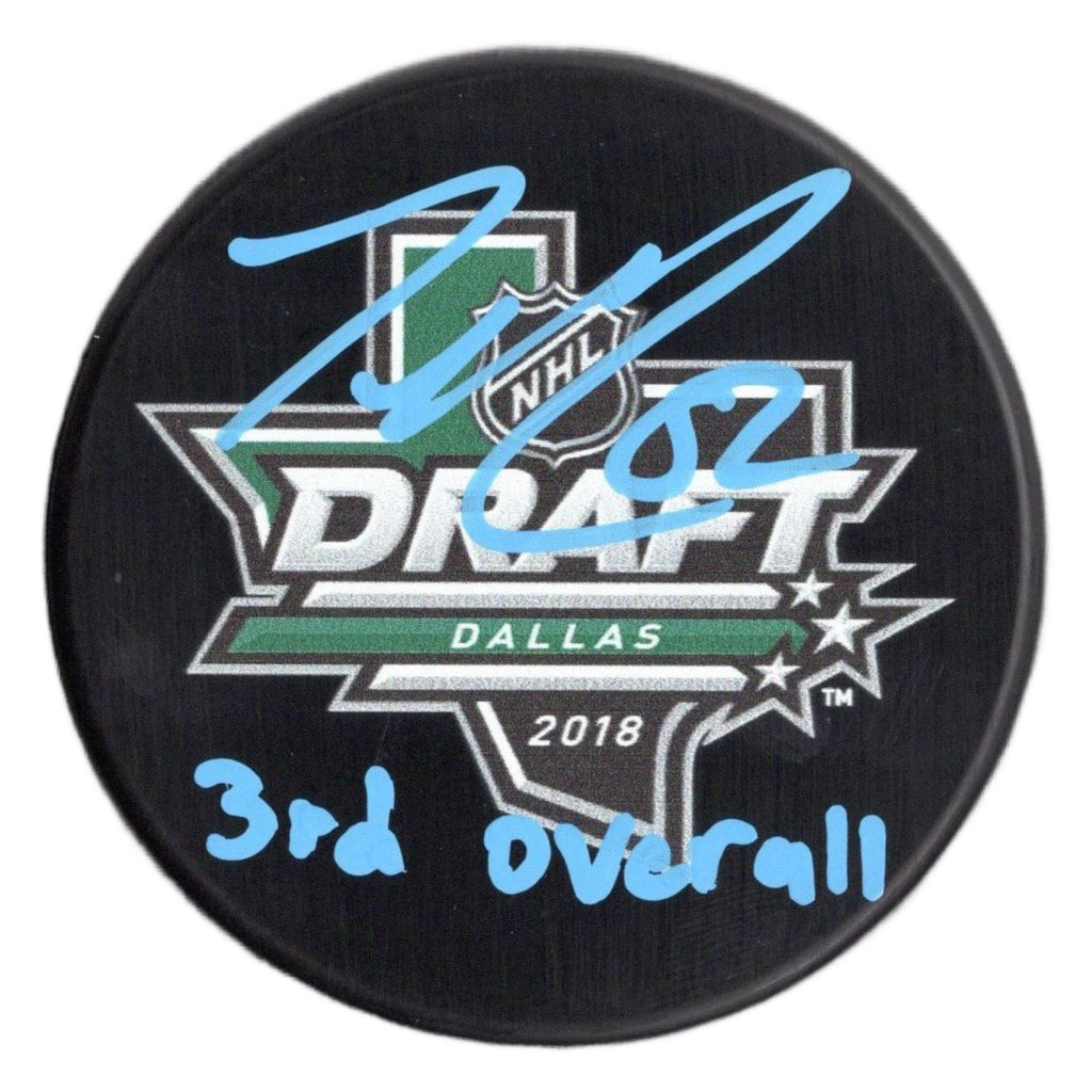 Jesperi Kotkaniemi inscribed signed Draft puck NHL Carolina Hurricanes JSA COA