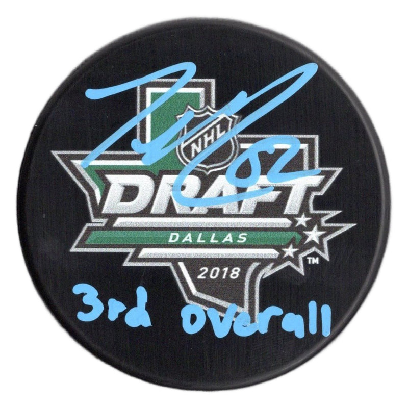 Jesperi Kotkaniemi inscribed signed Draft puck NHL Carolina Hurricanes JSA COA