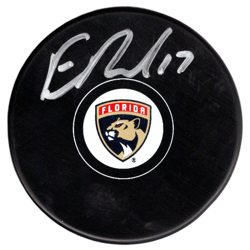 Evan Rodrigues autographed signed puck NHL Florida Panthers JSA COA