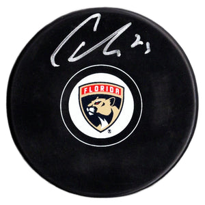 Carter Verhaeghe autographed signed puck NHL Florida Panthers JSA COA