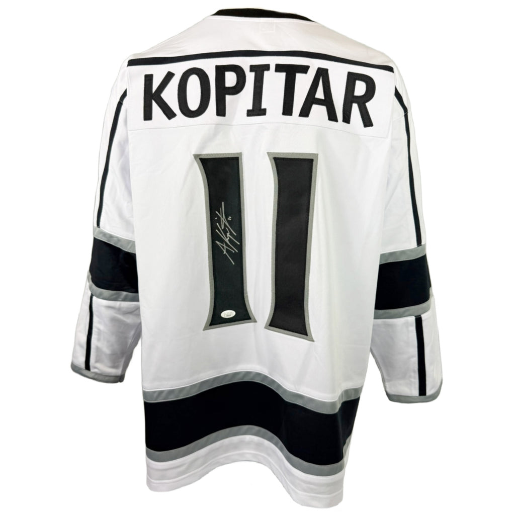 ANZE KOPITAR AUTOGRAPHED SIGNED CUSTOM WHITE PRO STYLE JERSEY JSA COA